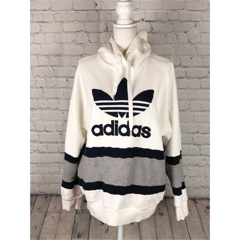ADIDAS Hoodie Sweater Long Sleeve Size Large
